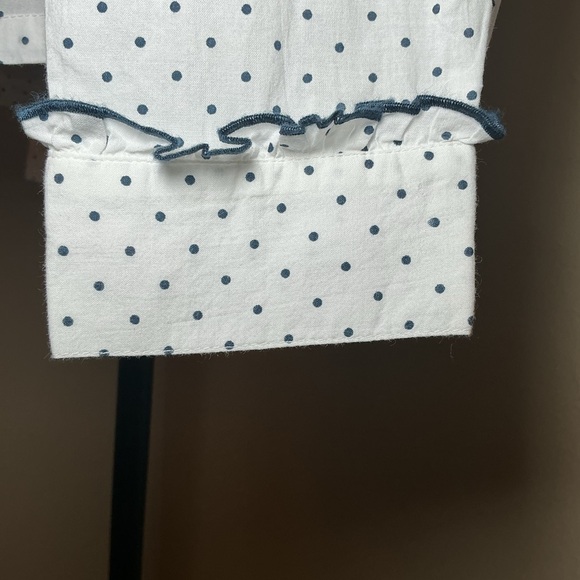 Pure Collection White Polka Dot Ruffle Blouse - Picture 4 of 7